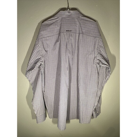 Ariat Pro Series Long Sleeve Button Down Shirt Mens Size L Blue Checkered - Picture 3 of 7